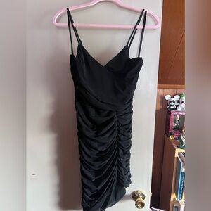 BLACK ASYMMETRICAL DRESS